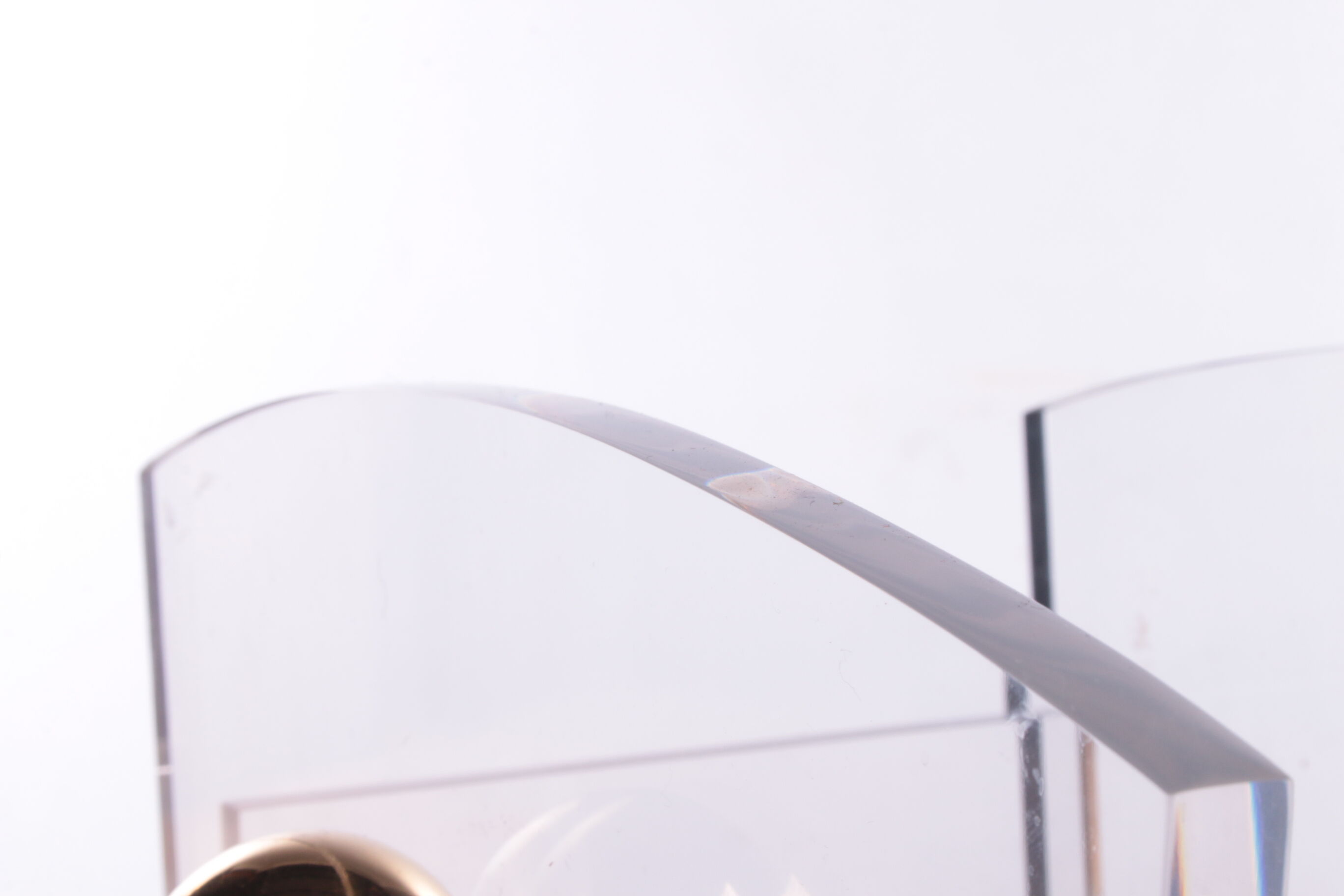 Plexiglass Umbrella Stand Charles Hollis Jones with brass accents, 1970