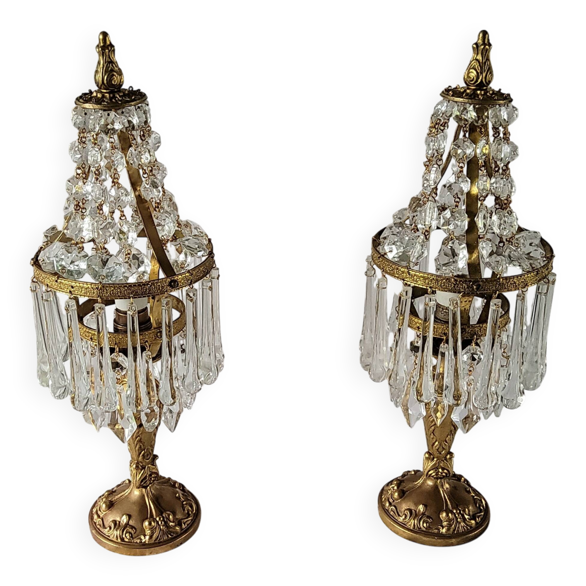 Paire de lampes cristal