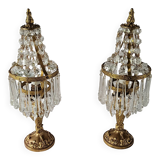 Pair of crystal lamps