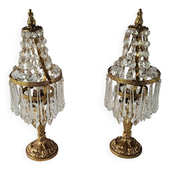 Paire de lampes cristal