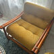 Magnificent velvet fabric rattan armchair - vintage