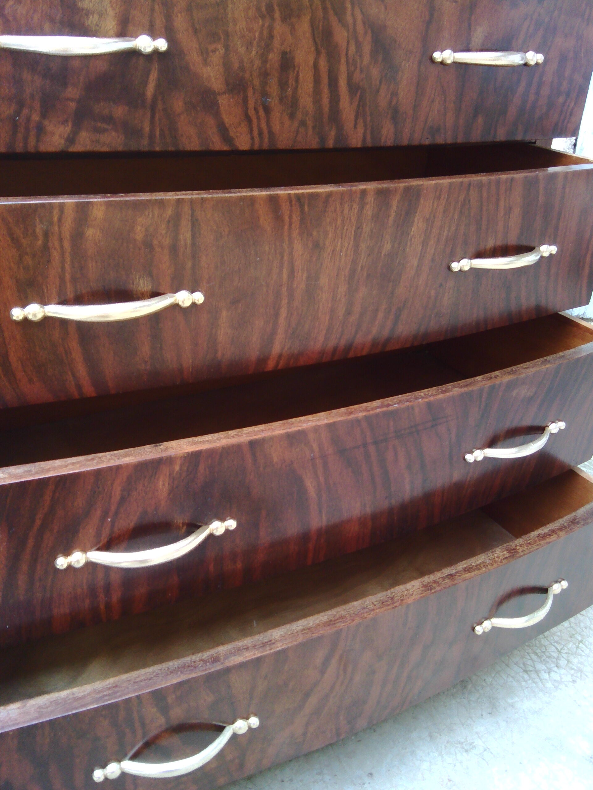 Art Deco curved chest of drawers