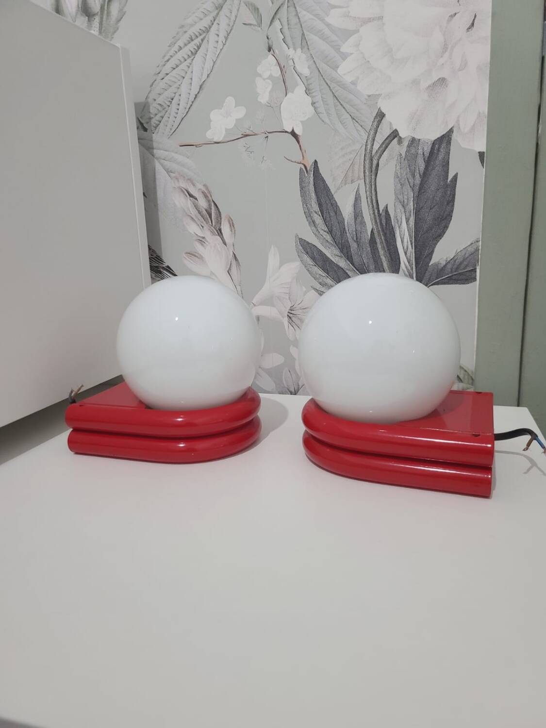Pair of space age wall lights