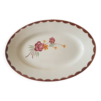 Oval dish HBCM Creil and Montereau Huguette model