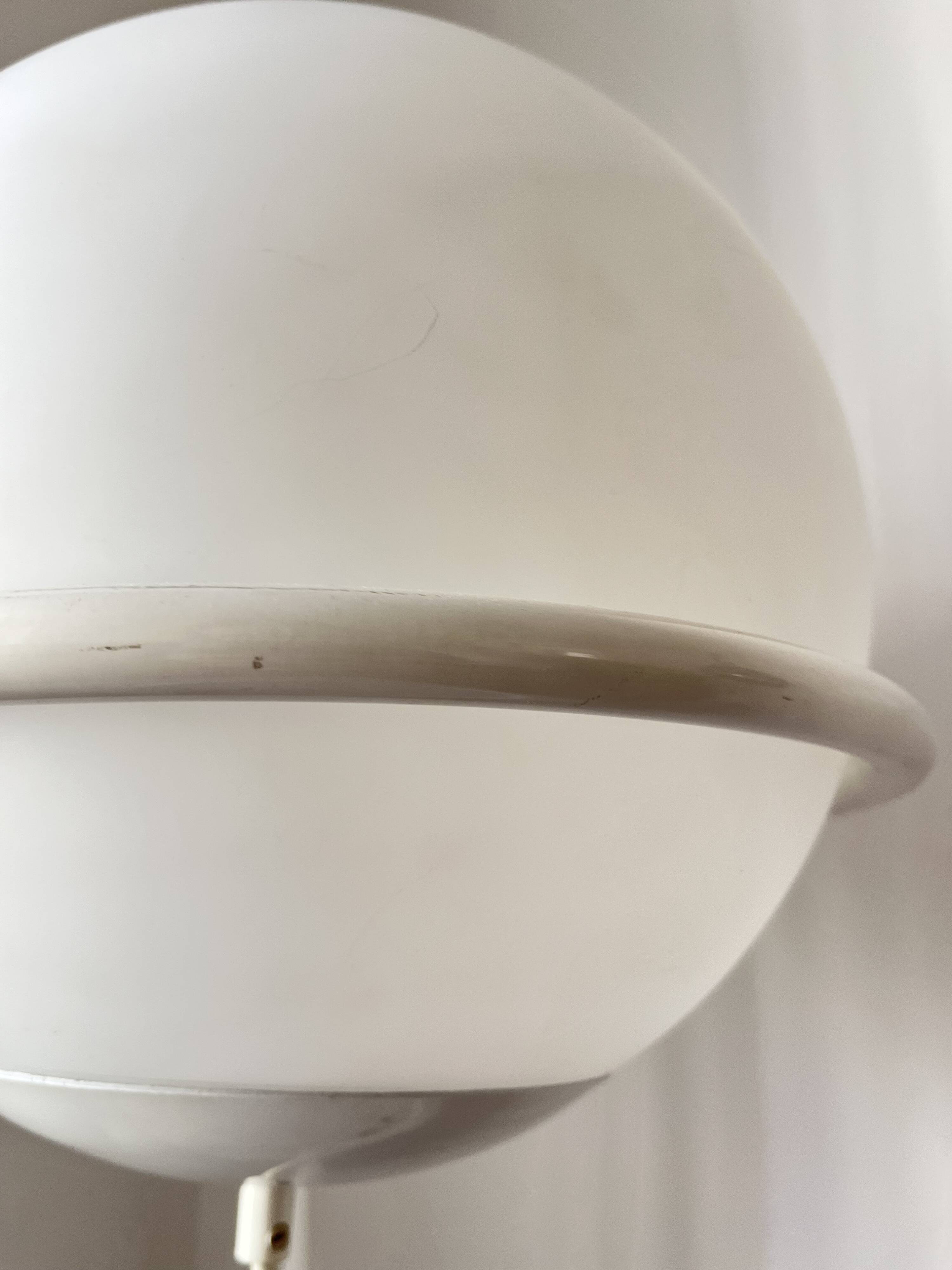 Vintage Postmodern Table Lamp by Glashütte Limburg – White Glass Globe