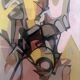Abstraction Painting Carlo MARANGIO (born in 1936)