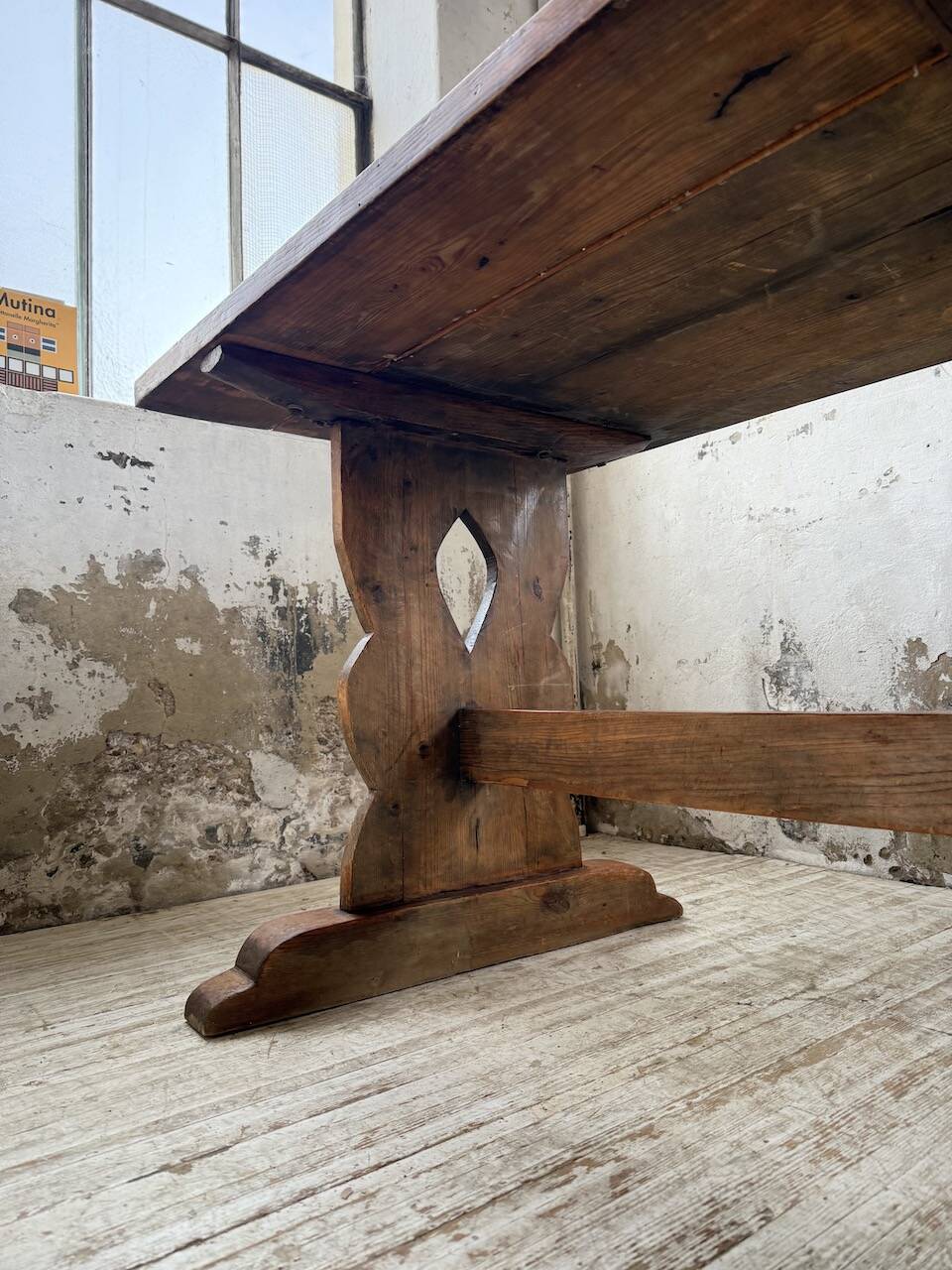 Monastery-style farmhouse table, pine, 210cm