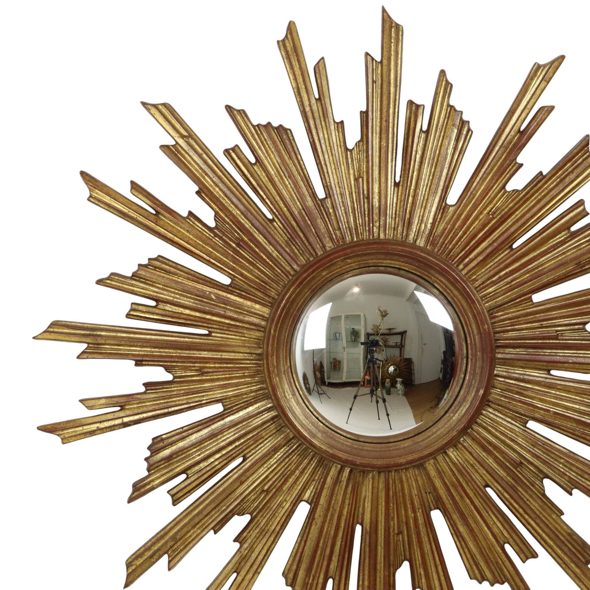 XL Sunburst convex sun mirror Deknudt rare 75 cm