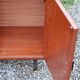 Pair of vintage mahogany sideboards with square metal legs from the 60s
