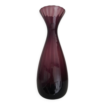 Large handmade Italian glass vase Empoli