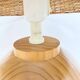 Vintage Ikea solid wooden table lamps with rattan shade, 1980s