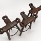 Set of 3 Vintage Brutalist Marbella Stools by Sergio Rodrigues