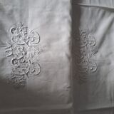 Pair of monogrammed pillowcases