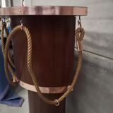 Dutch boat bar solid oak and red copper 1940 1950 art deco