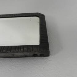 Art Deco mirror with faceted cut glass in a steel frame, 1930s