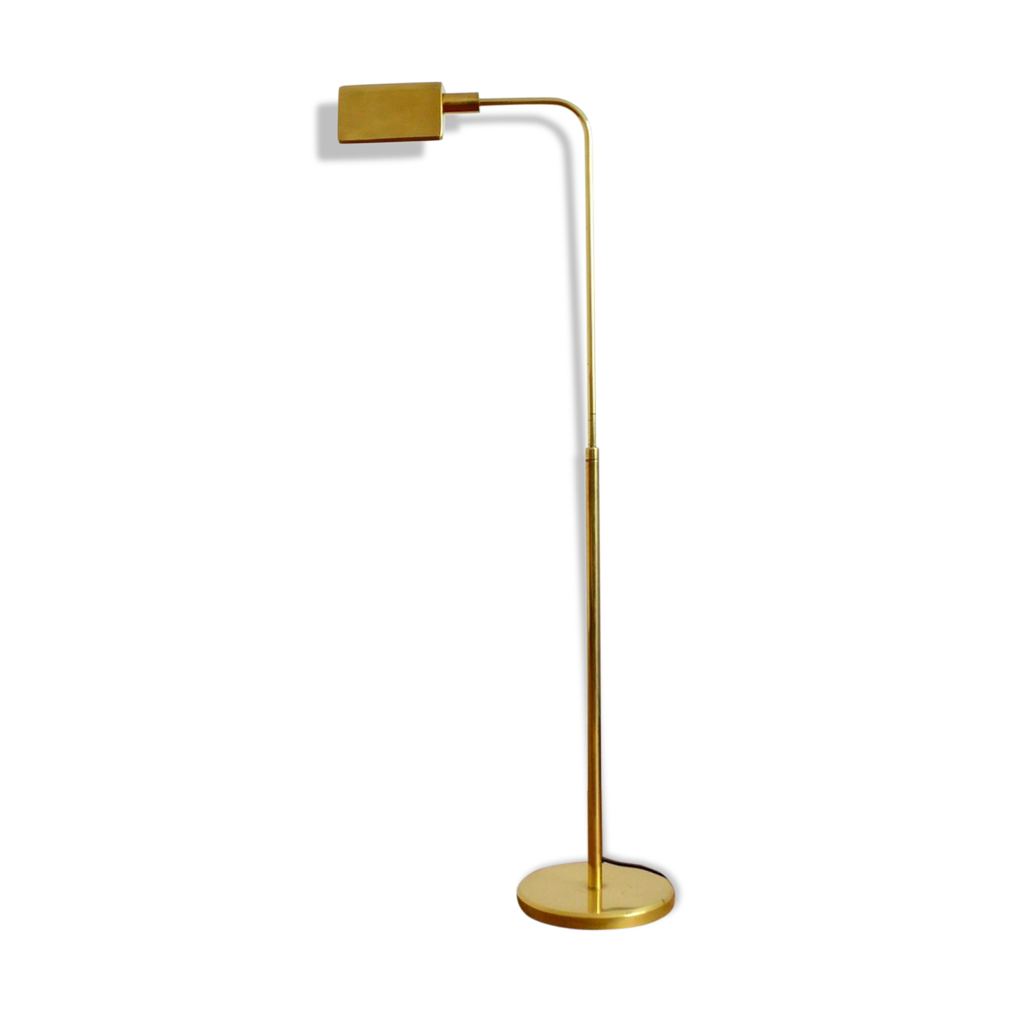 Lamppost / adjustable guided 1970s vintage gilded brass
