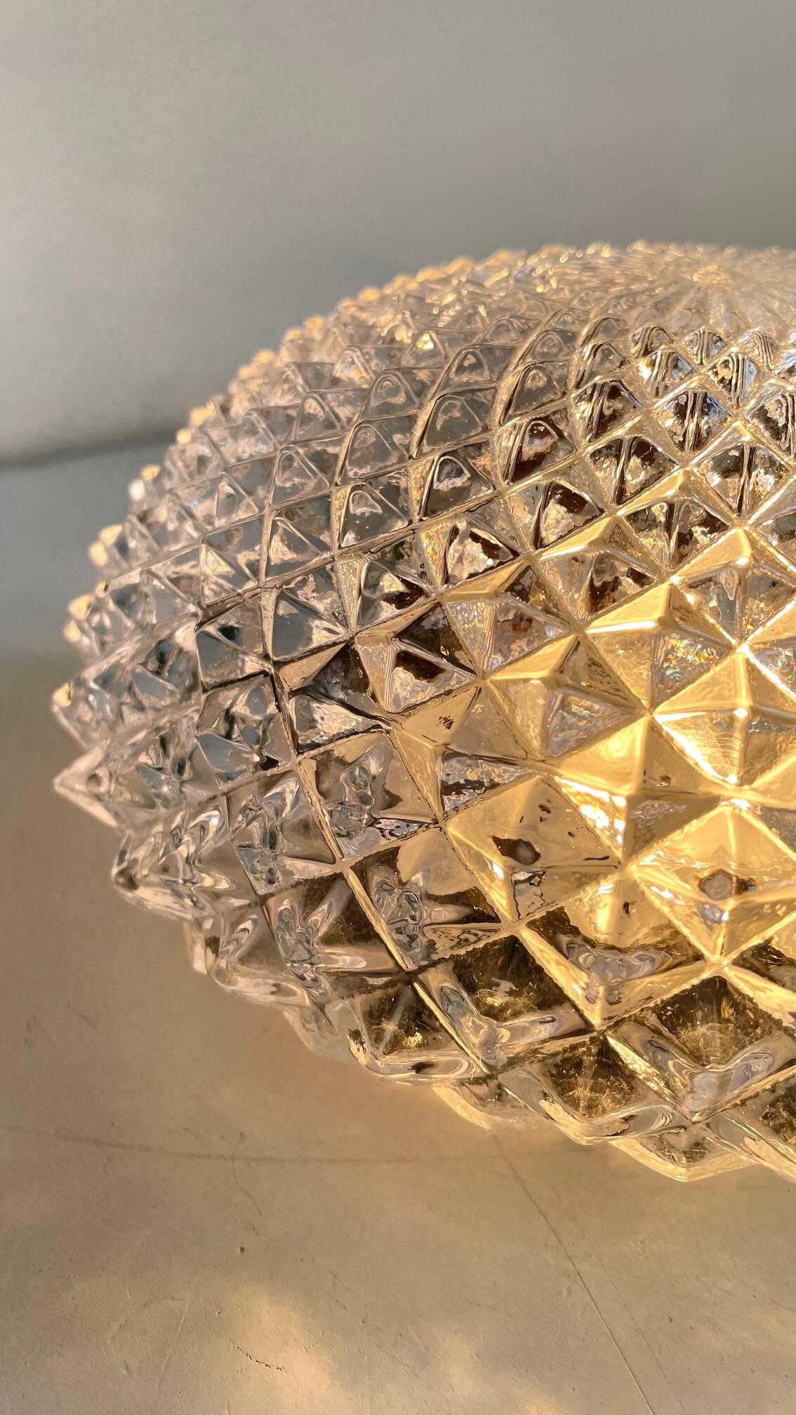 APPLIQUE Semi-Crystal Ceiling Light 1950s