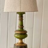 Vintage lamp in turned wood chic gold