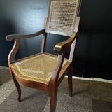 Caned hairdresser/barber chair – adjustable backrest