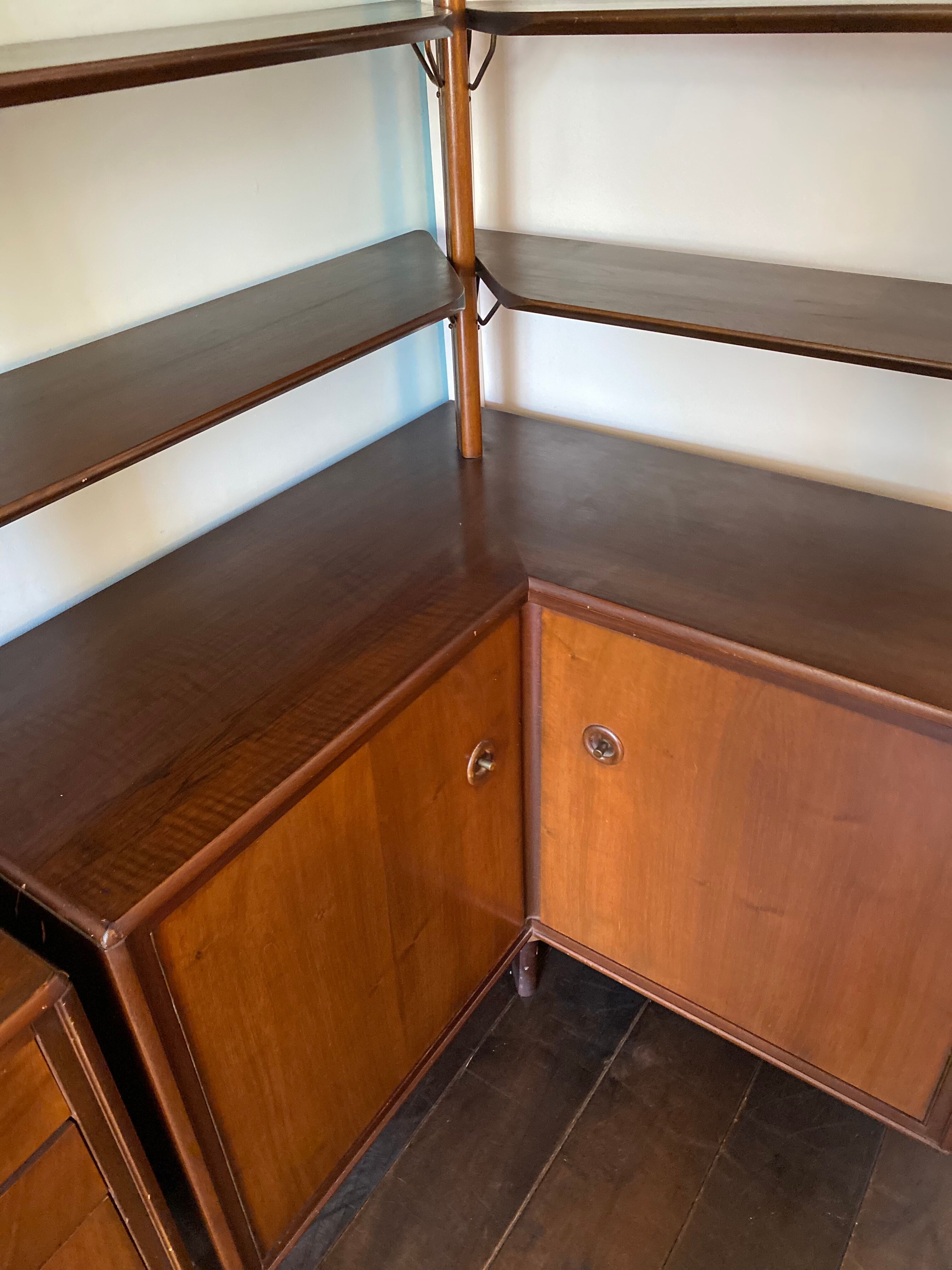 Mid century modern dutch corner wall unit