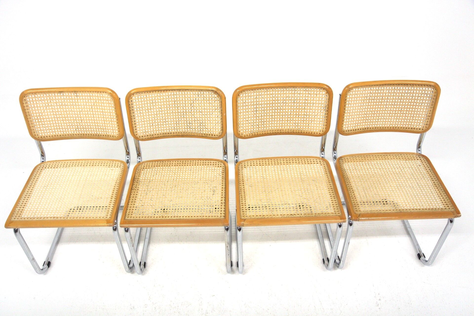 Set de 4 chaises "B32", Marcel Breuer, Italie, 1990