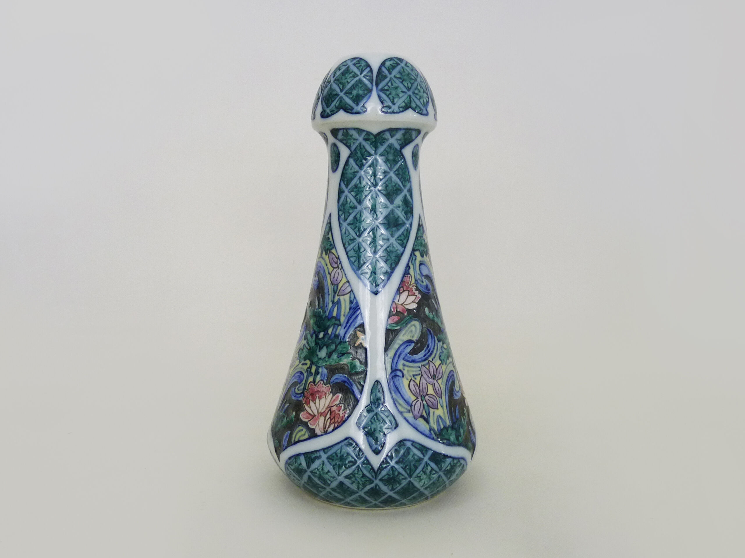 Art nouveau vase signed h gillieron floral decoration in earthenware