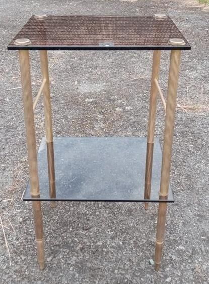 Gold metal and glass console