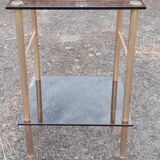 Gold metal and glass console
