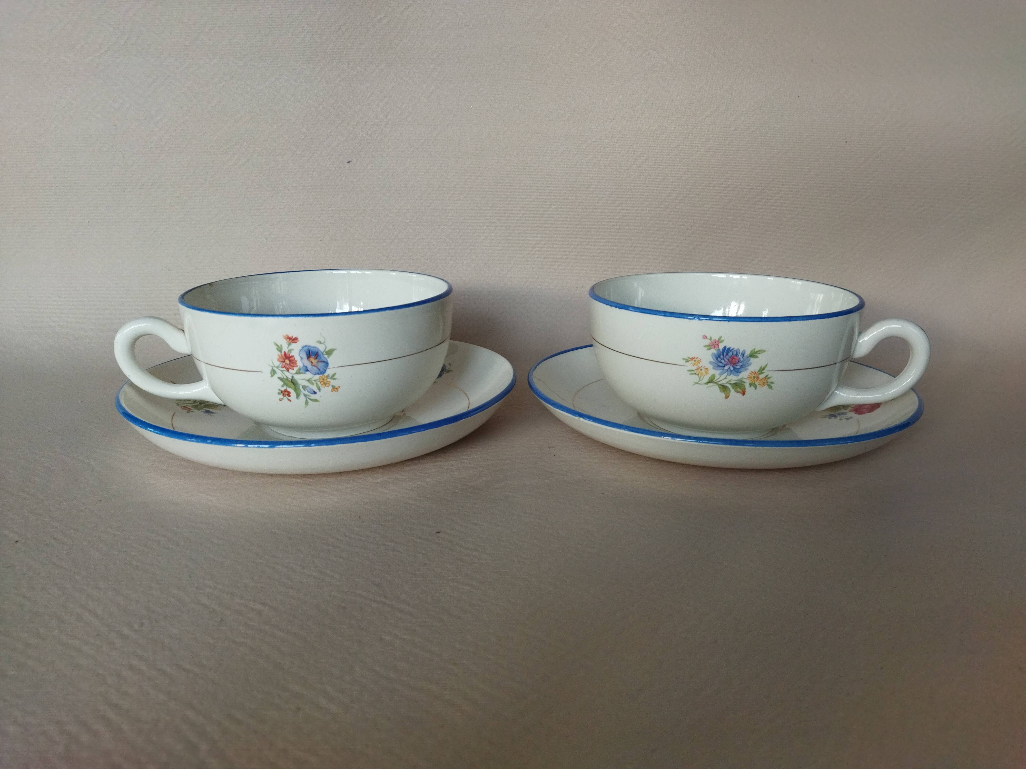 Two Salins earthenware lunch cups