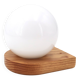 Wall light in pine wood with opaque white glass globe, 1980s
