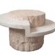 Brutalist round coffee table in Mactan stone by Magnussen PONTE