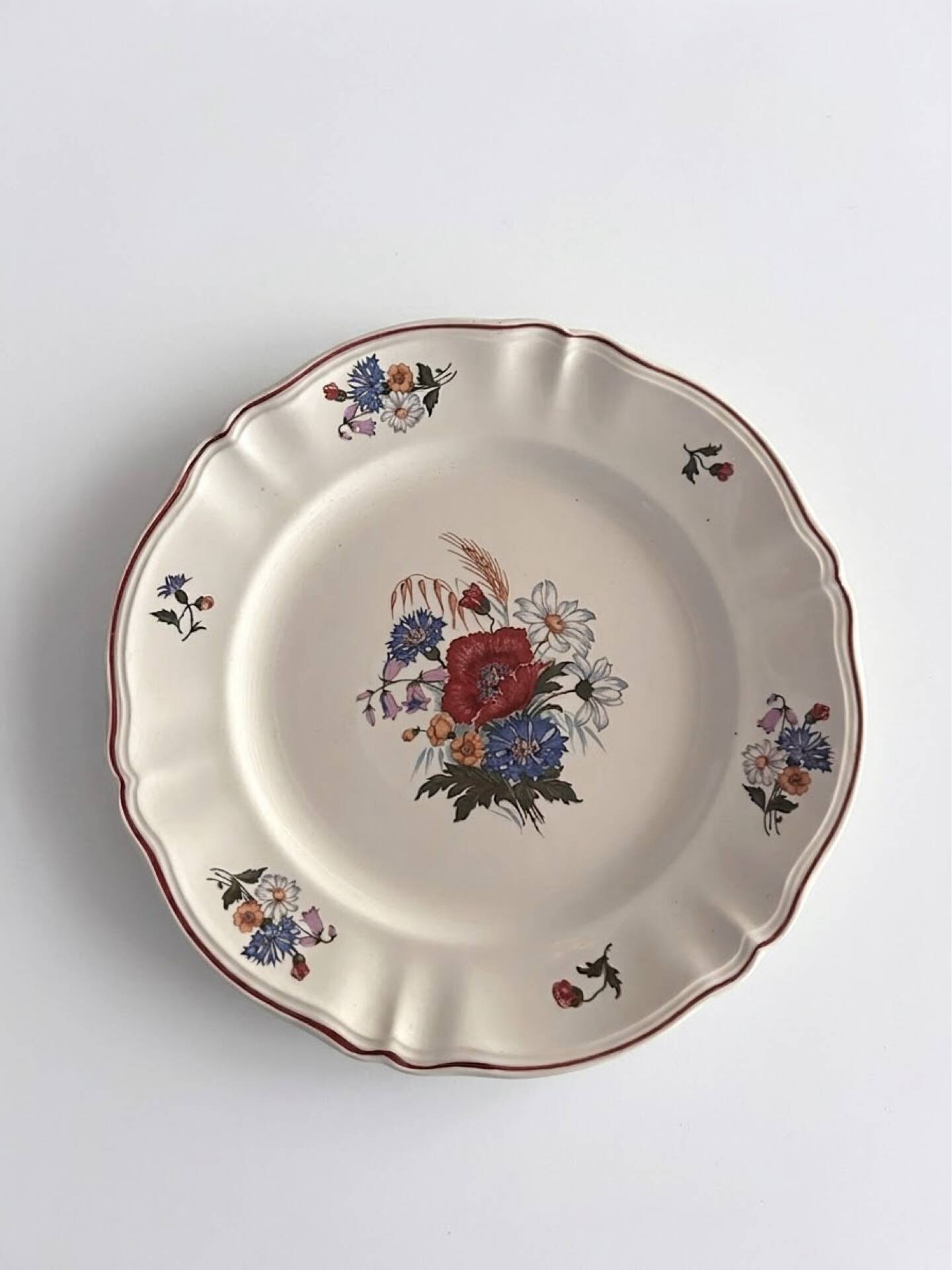 Grand plat Sarreguemines floral