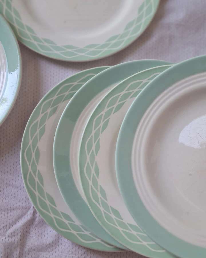 6 old plates Faience and semi-porcelain