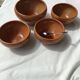 4 brown Digoin sandstone bowls