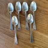 Set of 6 small silver metal spoons Apollo