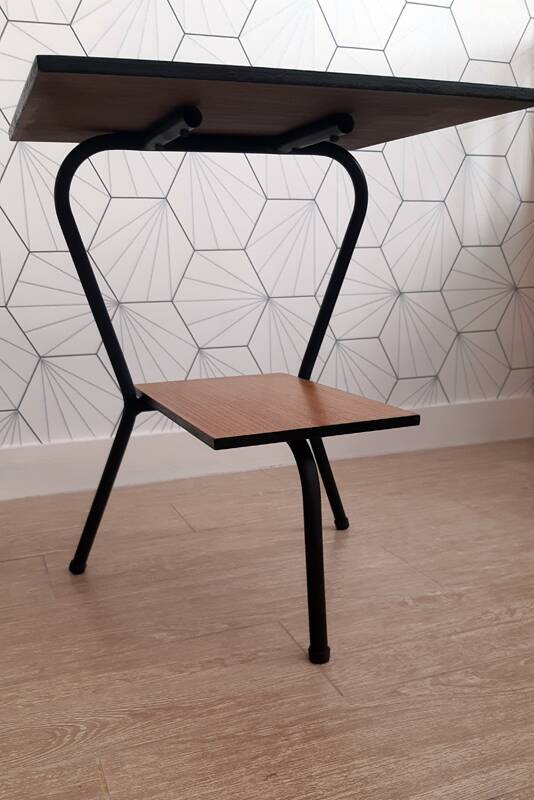 1960s modernist side table – tubular structure & double top