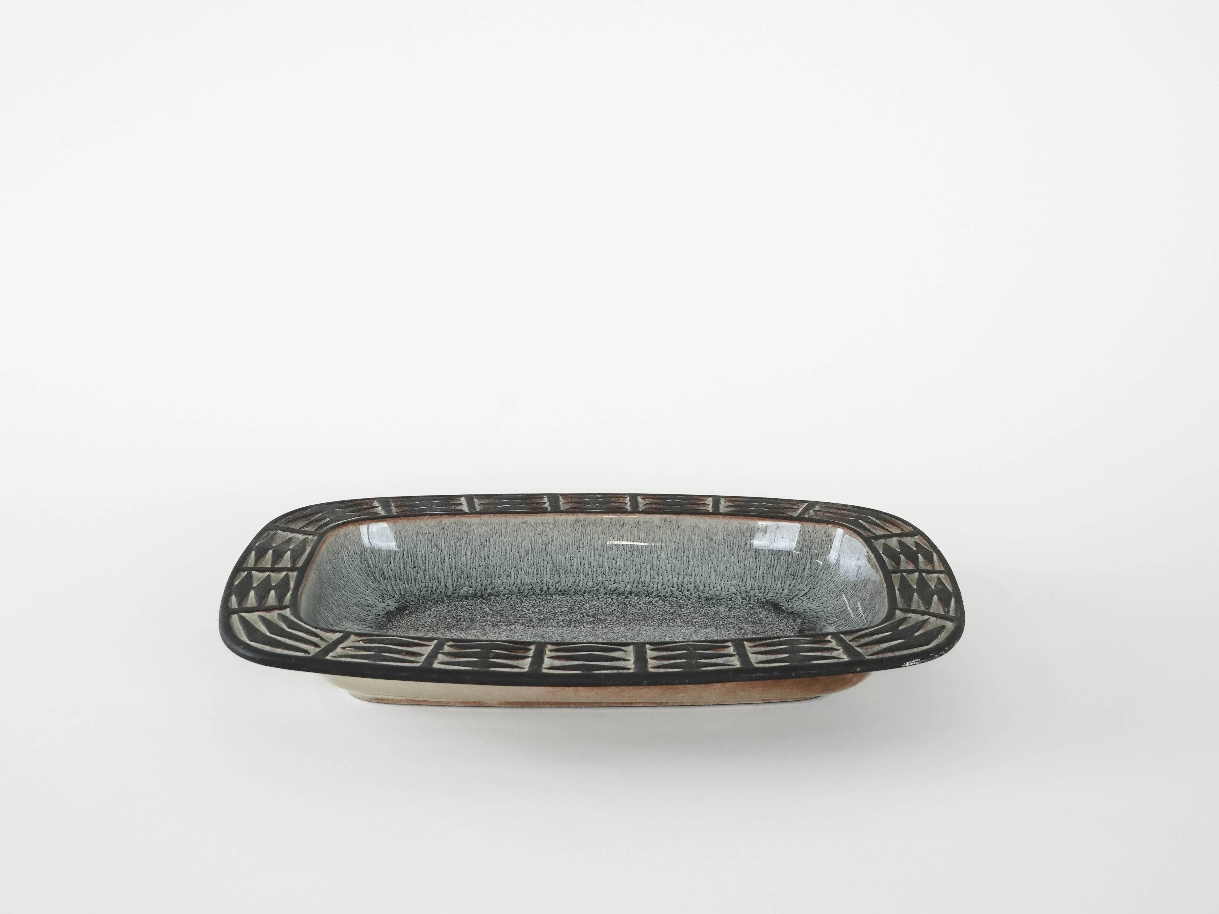 Ceramic platter, Danish design, 1960s, manufactured by Frank Keramik