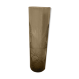 Smoked crystal tube roller vase