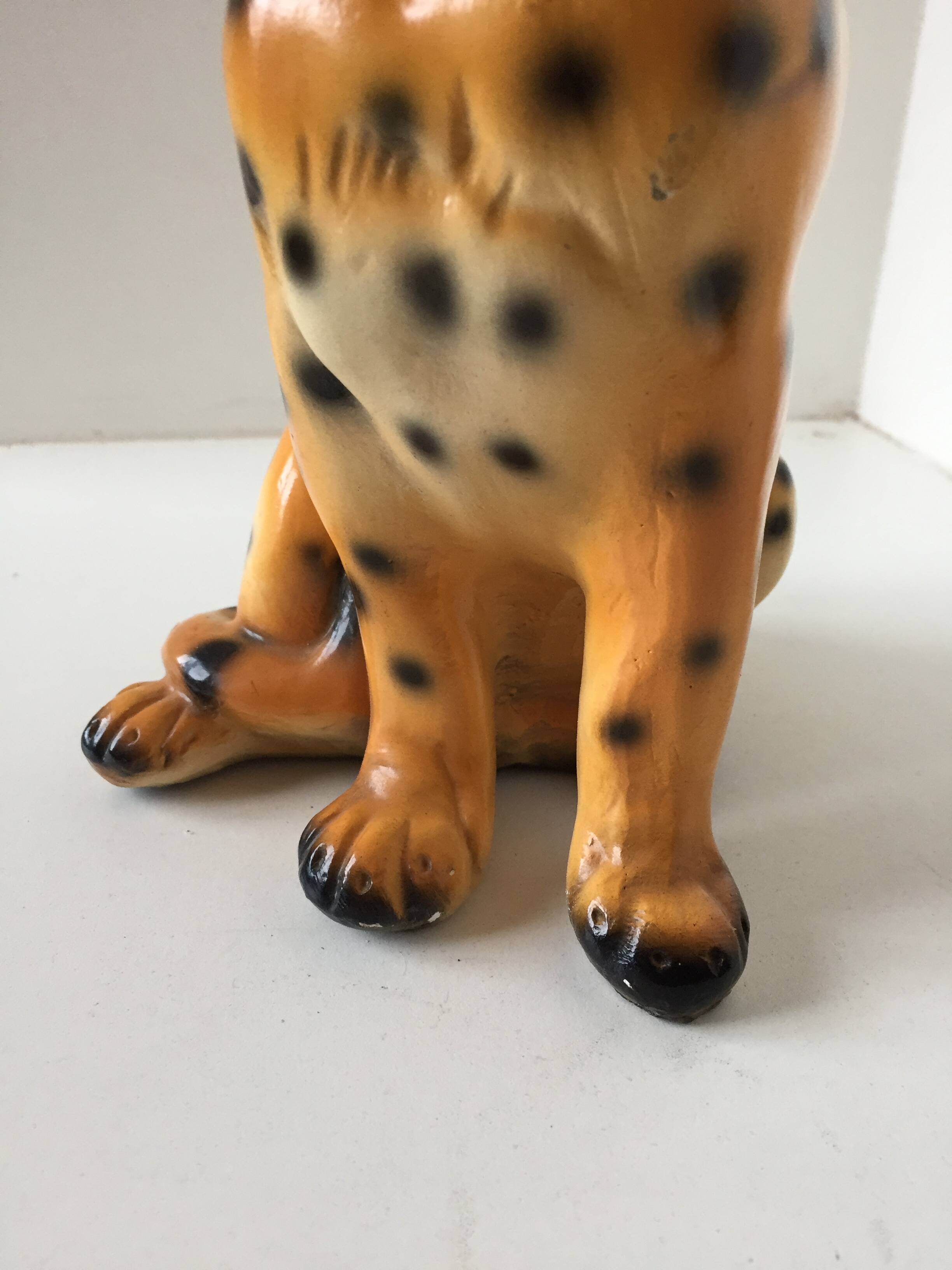 Vintage Leopard plaster statue