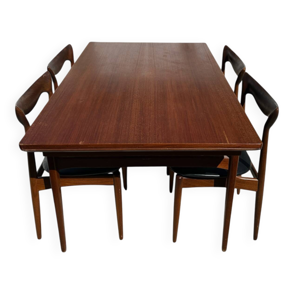 Ensemble salle à manger scandinave teck /chaises Samcom année 60