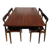 Ensemble salle à manger scandinave teck /chaises Samcom année 60