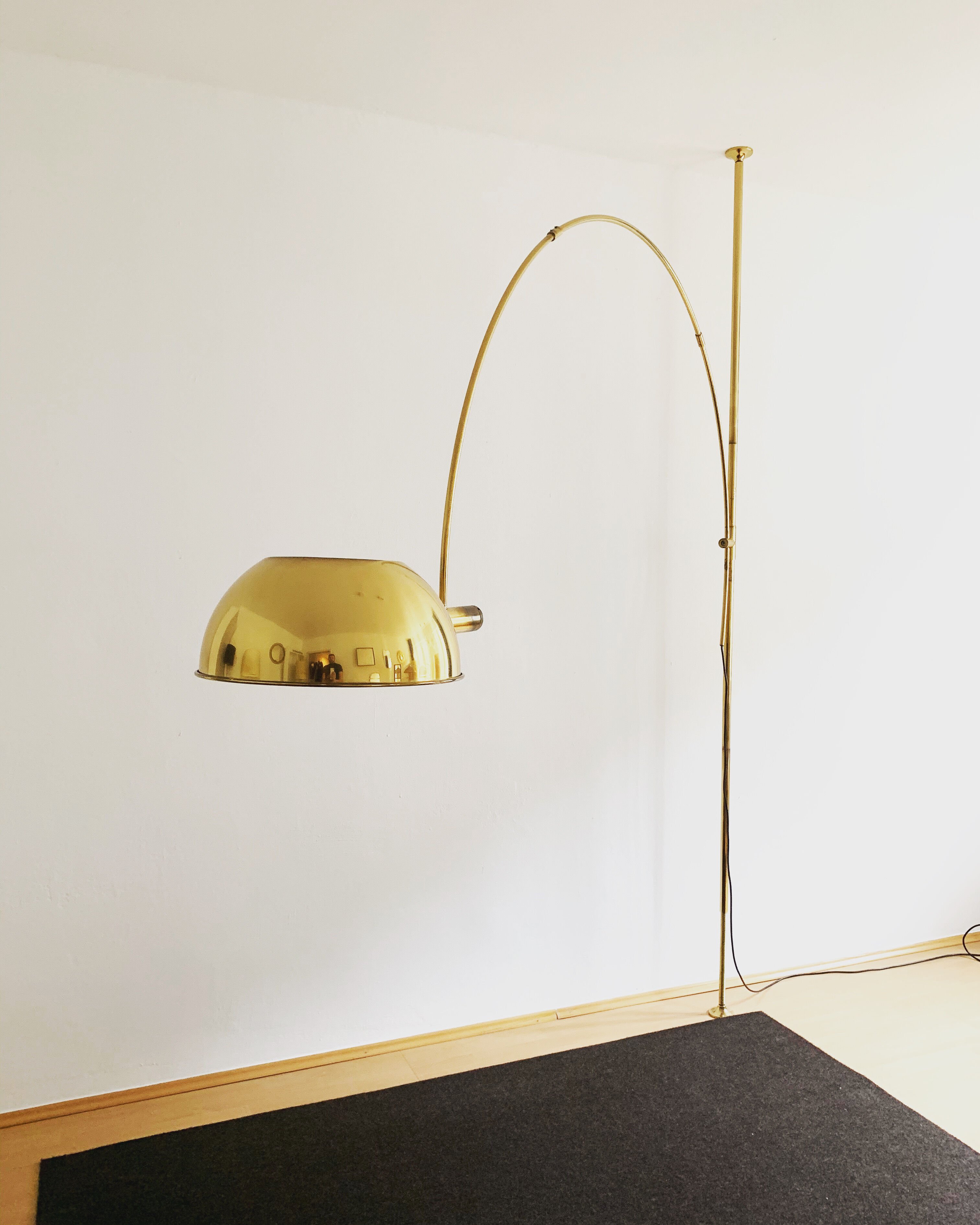 Mid-Century Modern brass BOCA arc lamp by Florian Schulz