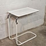 1970s adjustable side table in white lacquered metal