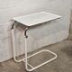 Adjustable side table from the 1970s in white lacquered metal.