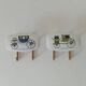 Set of 2 wall coat hooks in Bakelite and brass from the 1950s/60s.