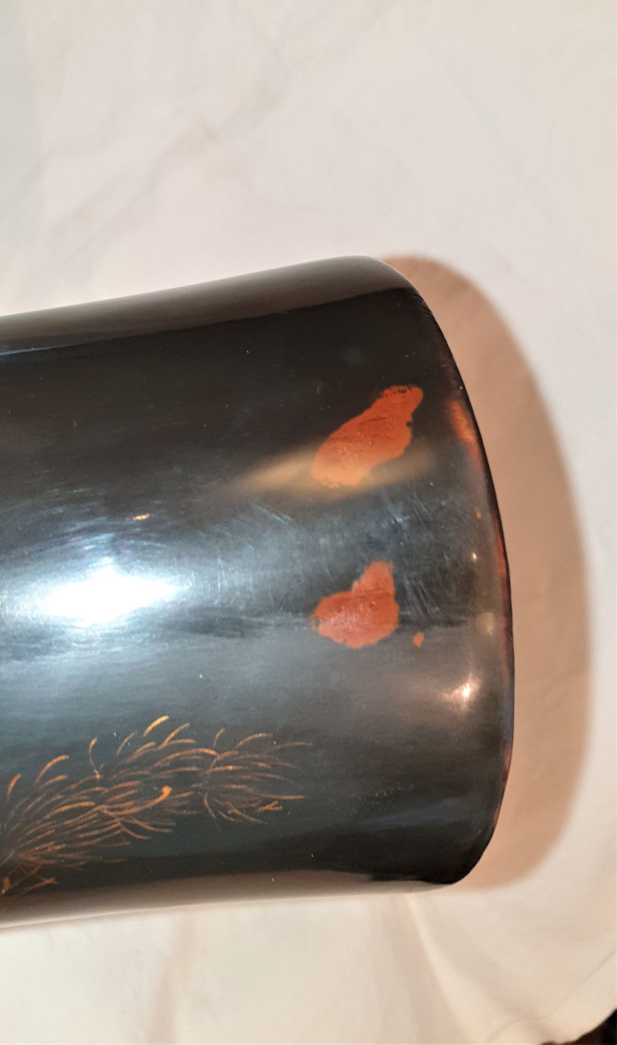 Beautiful Chinese lask vase decorated with Japanese fish
