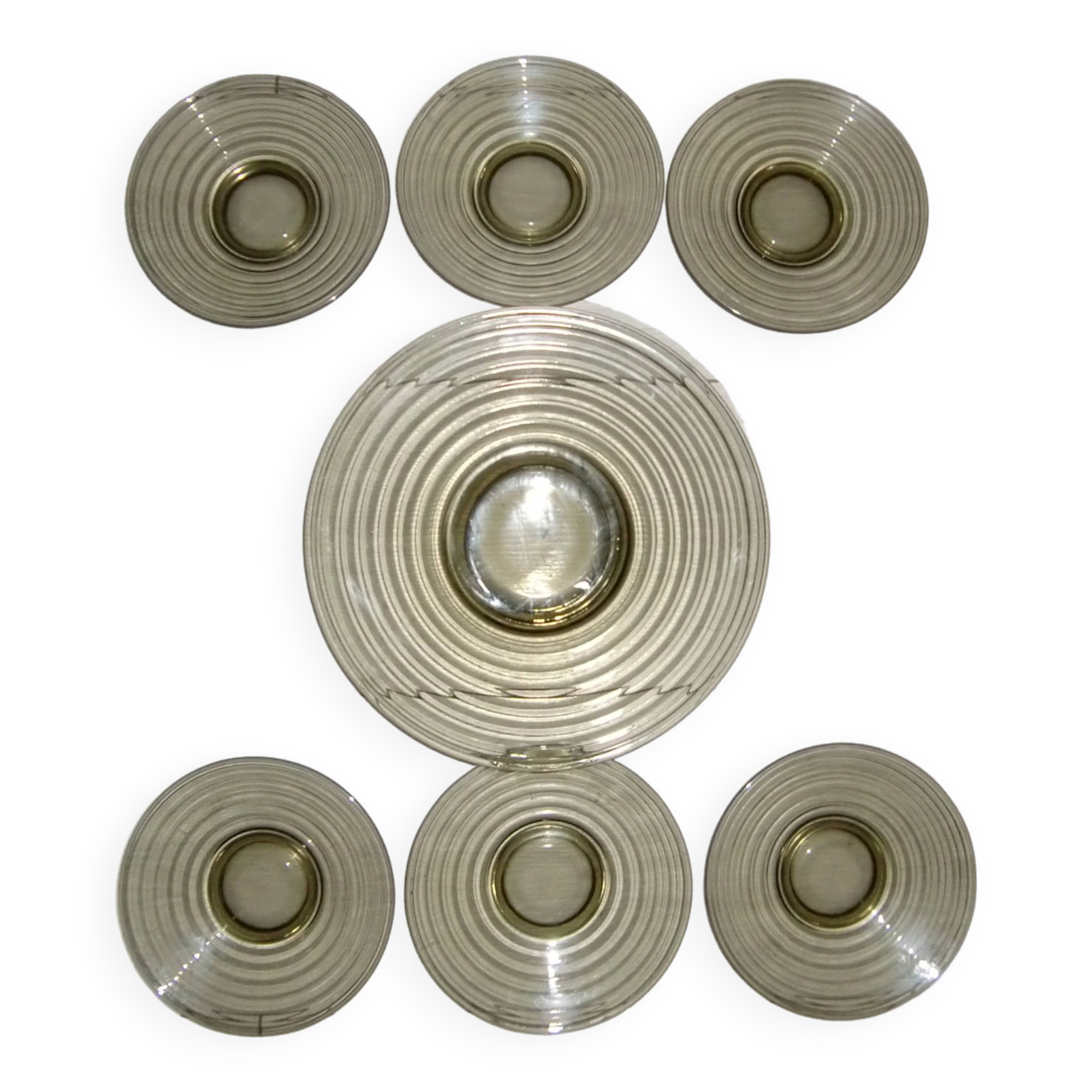 Tray service + 6 small “vinyl” style dessert plates/year 70