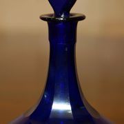Sherry Carafe and Antique Bristol Blue Glasses