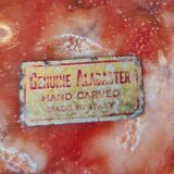 Vintage ashtray / pocket in red alabaster by Romano Bianchi, Italy 1960