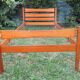 single bed in blond oak from the 50s and 60s